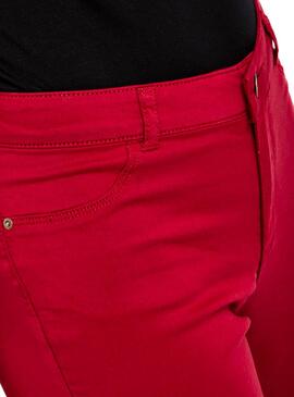 Pantaloni Naf Naf Skinny Rosso per Donna