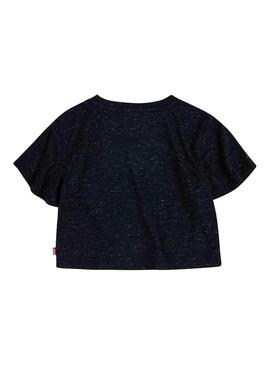 T-Shirt Levis Logo Sparkle Nero per Bambina