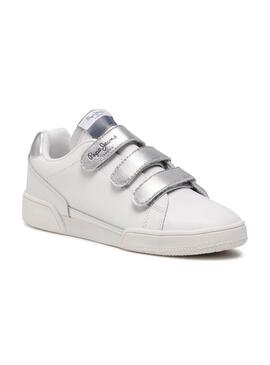 Sneaker Pepe Jeans Lambert Velcro Bianco Bambina