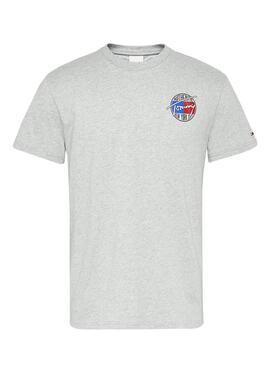 T-Shirt Tommy Jeans Retro Grigio per Uomo