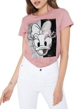 T-Shirt Only Donald Daisy Rosa per Donna