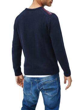 Pullover Pepe Jeans Carlo Blu Navy per Uomo