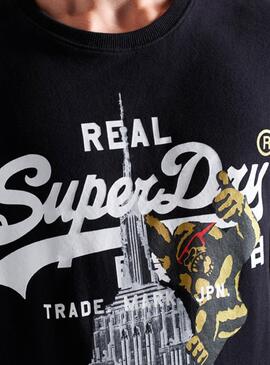 T-Shirt Superdry Vintage NYC Nero per Uomo