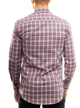 Camicia Klout Quadri Arancione e Blu per Uomo