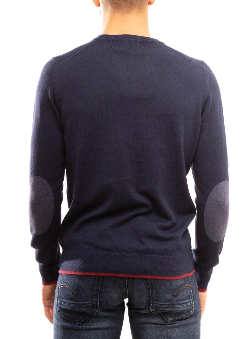 Pullover Klout Scollo a V Blu Navy per Uomo