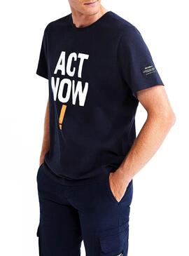 T-Shirt Ecoalf Tadeo Blu Navy per Uomo