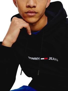 Felpe Tommy Jeans Straight Nero per Uomo