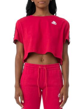 T-Shirt Kappa Help Auth Rosso per Donna
