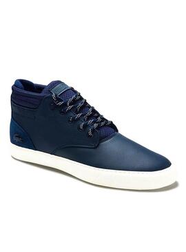 Stivaletti Lacoste Esparre in pelle Blu Navy per Uomo