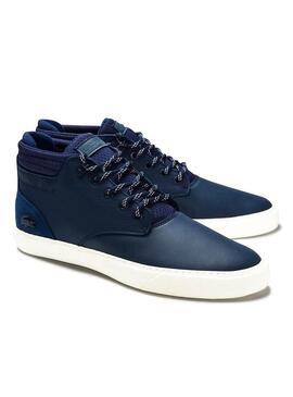 Stivaletti Lacoste Esparre in pelle Blu Navy per Uomo