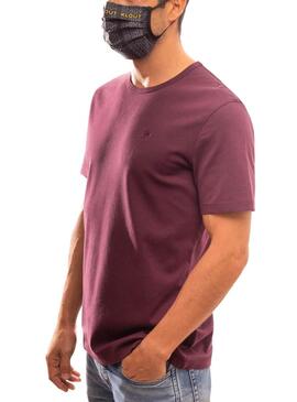 T-Shirt Klout Organic Premium Bordeaux per Uomo