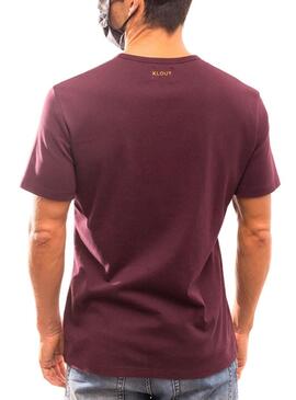 T-Shirt Klout Organic Premium Bordeaux per Uomo