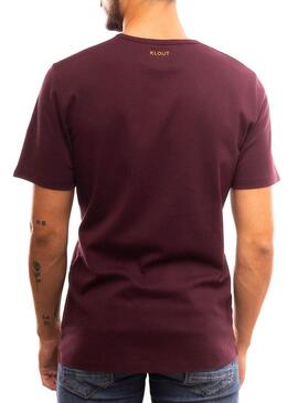 T-Shirt Klout Organic Premium Bordeaux per Uomo