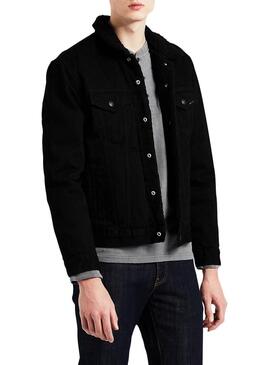 Giubbotto Denim Levis Sheep Nero Uomo