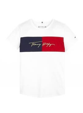 T-Shirt Tommy Hilfiger Icon Bianco per Bambino