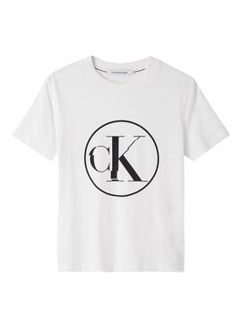 T-Shirt Calvin Klein Jeans Circle Bianco Donna
