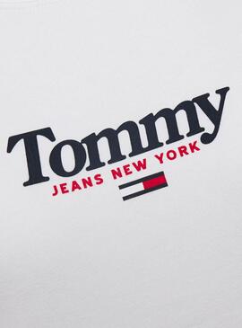 Felpa Tommy Jeans Essential Logo Bianco Donna