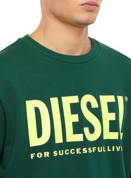 Felpa Diesel Division Verde per Uomo