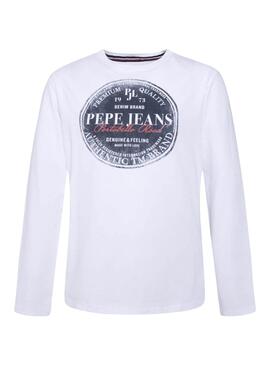 T-Shirt Pepe Jeans Jamess Bianco per Bambino