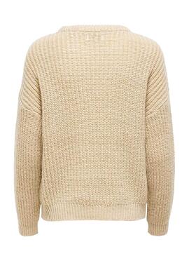 Pullover Only Fiola beige per Donna