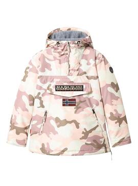 Giacca canguro Napapijri Rainforest Camo Rosa per Donna