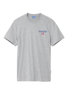 T-Shirt Napapijri S-Ice Grigio per Uomo