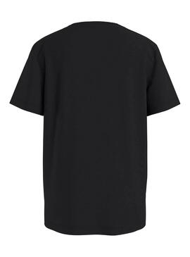 T-Shirt Calvin Klein Chest Monogram Nero Bambino