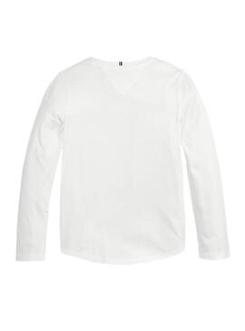 T-Shirt Tommy Hilfiger Scrip Foil Bianco Bambina