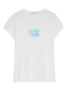 T-Shirt Calvin Klein Monogram Slim Bianco Bambina
