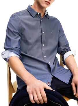 Camicia Tommy Hilfiger Stretch Blu Navy per Uomo
