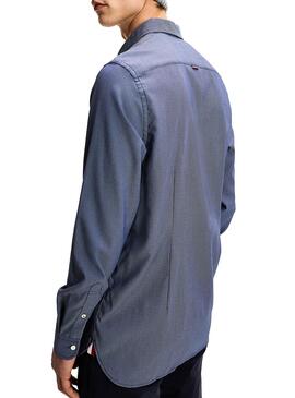 Camicia Tommy Hilfiger Stretch Blu Navy per Uomo