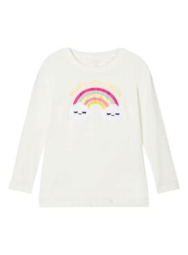 T-Shirt Name It Ogimmi Bianco per Bambina