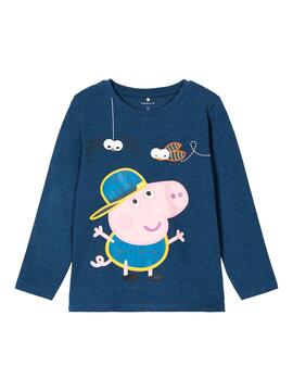 T-Shirt Name It Peppa Pig Blu per Bambino