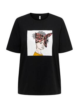 T-Shirt Only Sarah Nero per Donna