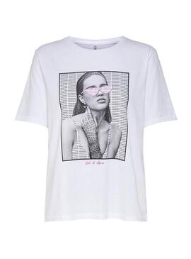 T-Shirt Only Lizzy Bianco per Donna