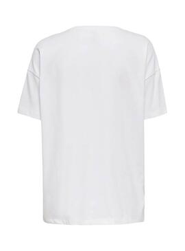 T-Shirt Only Piber Bianco per Donna
