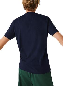 T-Shirt Lacoste Italic Blu Navy per Uomo