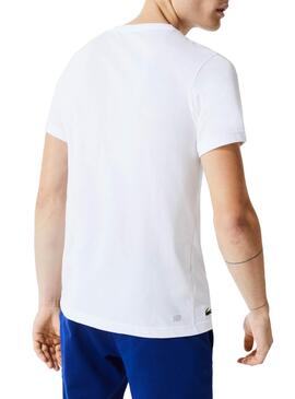 T-Shirt Lacoste Sport Cube Bianco Uomo