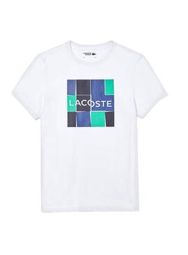 T-Shirt Lacoste Sport Cube Bianco Uomo