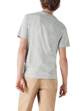 T-Shirt Lacoste Italic Grigio per Uomo