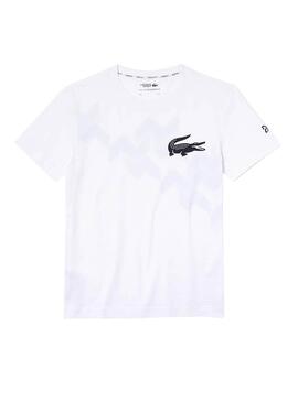 T-Shirt Lacoste Novak Djokovic Bianco per Uomo