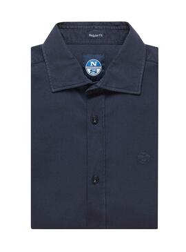 Camicia North Sails Basic Blu Blu Navy per Uomo
