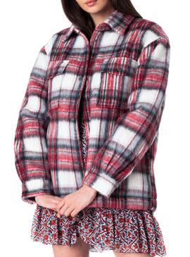 Overshirt Pepe Jeans Runa Rosso per Donna