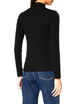Pullover Tommy Jeans Mock Nero per Donna