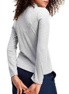 Pullover Tommy Jeans Mock Grigio per Donna