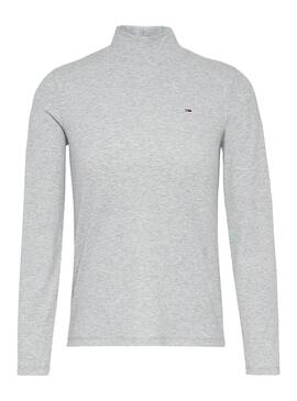 Pullover Tommy Jeans Mock Grigio per Donna