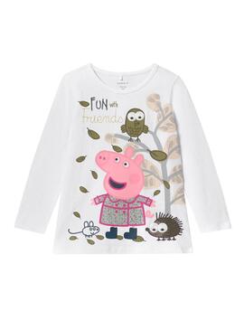 T-Shirt Name It Pepa Pig Lina Bianco Bambina