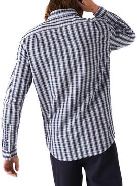 Camicia Lacoste Popelín Blu Navy per Uomo