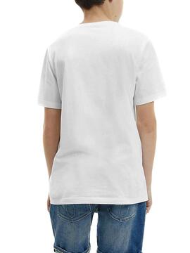 T-Shirt Calvin Klein Chest Monogram Bianco Bambino