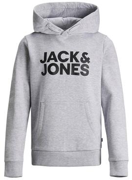 Felpa Jack & Jones Logo Corp Grigio per Bambino